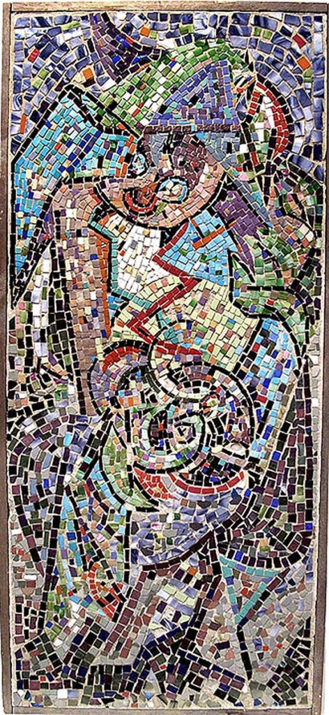 Jackson Pollock, Untitled, ca. 1938-41. Mosaic tesserae in cement backed with braced wood frame, 54 x 24 in. The Pollock-Krasner Foundation, courtesy of Washburn Gallery, New York. Original work included in exhibition.