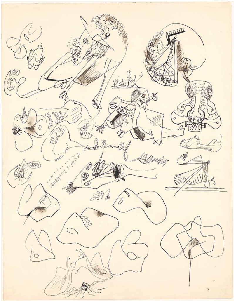 Jackson Pollock, Untitled (page from a sketchbook), ca. 1939-42. Ink and colored pencil on paper, 17 7/8 x 13 7/8 in. The Metropolitan Museum of Art, New York. Gift of Lee Krasner Pollock.